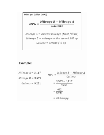 How to Calculate Mpg Without Filling Up